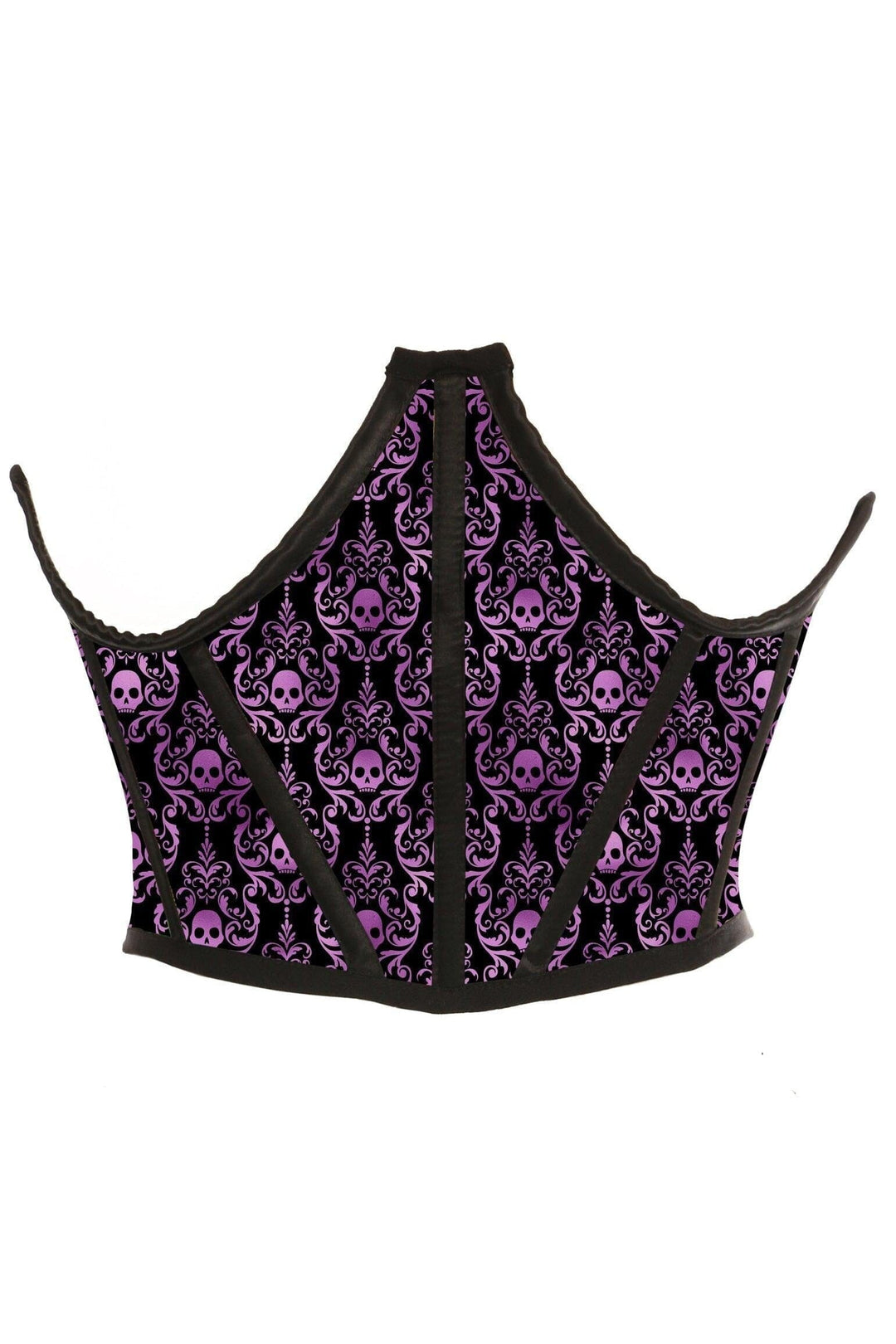 Purple & Black Skull Satin Open Cup Waist Cincher-Devil Costumes-Daisy Corsets-Purple-2X-SEXYSHOES.COM
