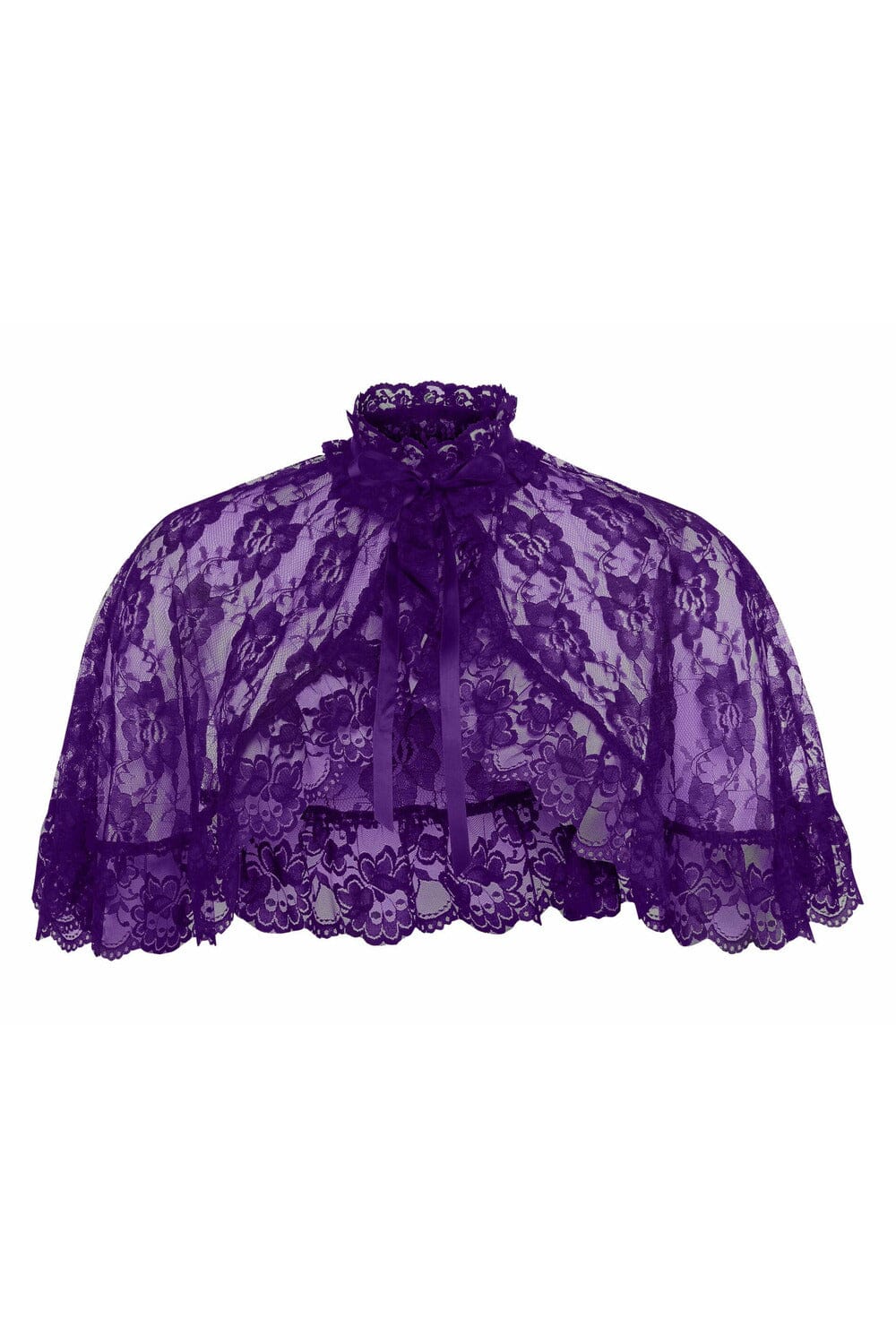 Purple Lace Cape-Cape + Bolero-Daisy Corsets-Purple-O/S-SEXYSHOES.COM