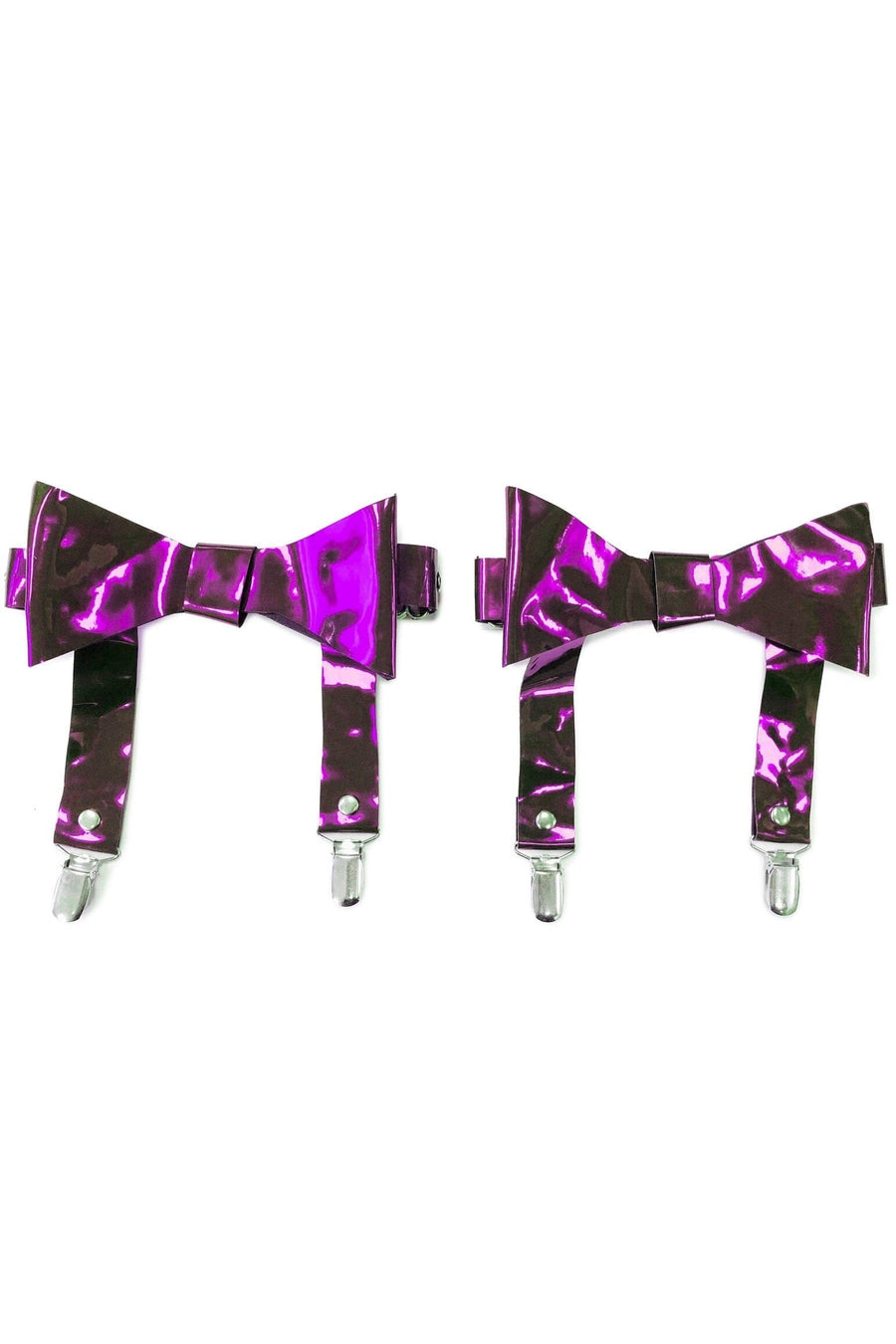 Daisy Corsets Purple Metallic Garters (Set Of 2) in Purple  from SexyShoes.com