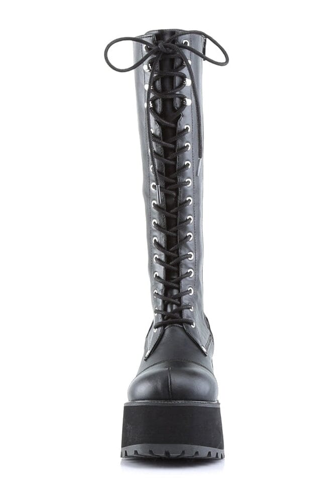 SS-RANGER-302 Black Vegan Leather Knee Boot
