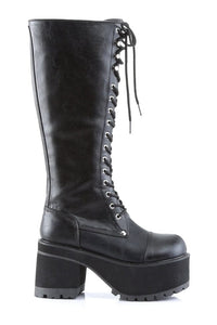Demonia RANGER-302 Black Vegan Leather Knee Boot in Black Vegan Leather