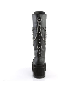 Demonia RANGER-303 Black Hologram Patent Knee Boot in Black Hologram Patent