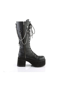 Demonia RANGER-303 Black Hologram Patent Knee Boot in Black Hologram Patent