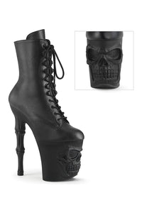 Pleaser RAPTURE-1020 Black Faux Leather Ankle Boot in Black Faux Leather from SexyShoes.com