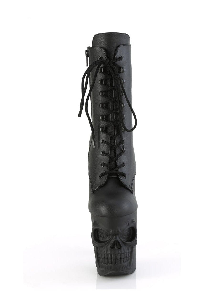 RAPTURE-1020 Black Faux Leather Ankle Boot-Ankle Boots-Pleaser-SEXYSHOES.COM