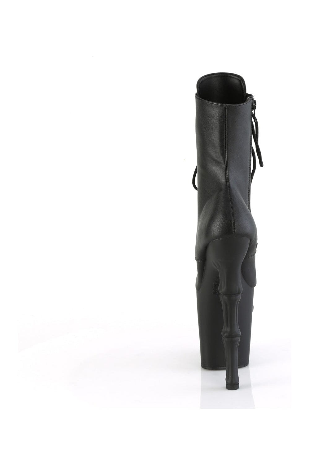 Pleaser RAPTURE-1020 Black Faux Leather Ankle Boot in Black Faux Leather