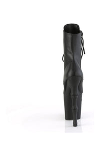 Pleaser RAPTURE-1020 Black Faux Leather Ankle Boot in Black Faux Leather