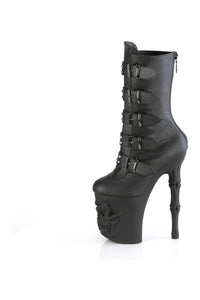 Pleaser RAPTURE-1052BK Black Faux Leather Knee Boot in Black Faux Leather