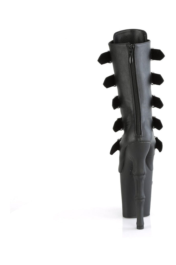 RAPTURE-1052BK Black Faux Leather Knee Boot-Knee Boots-Pleaser-SEXYSHOES.COM