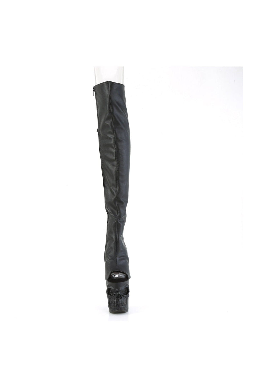 Pleaser RAPTURE-3019 Black Faux Leather Knee Boot in Black Faux Leather