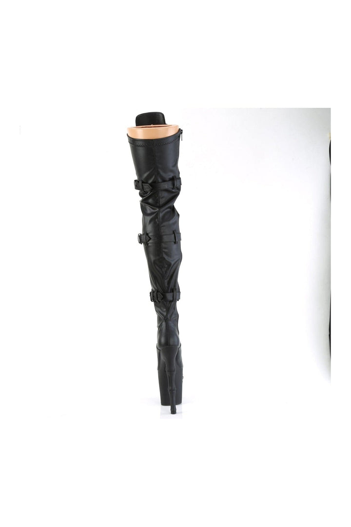 RAPTURE-3028 Black Faux Leather Thigh Boot-Thigh Boots-Pleaser-SEXYSHOES.COM