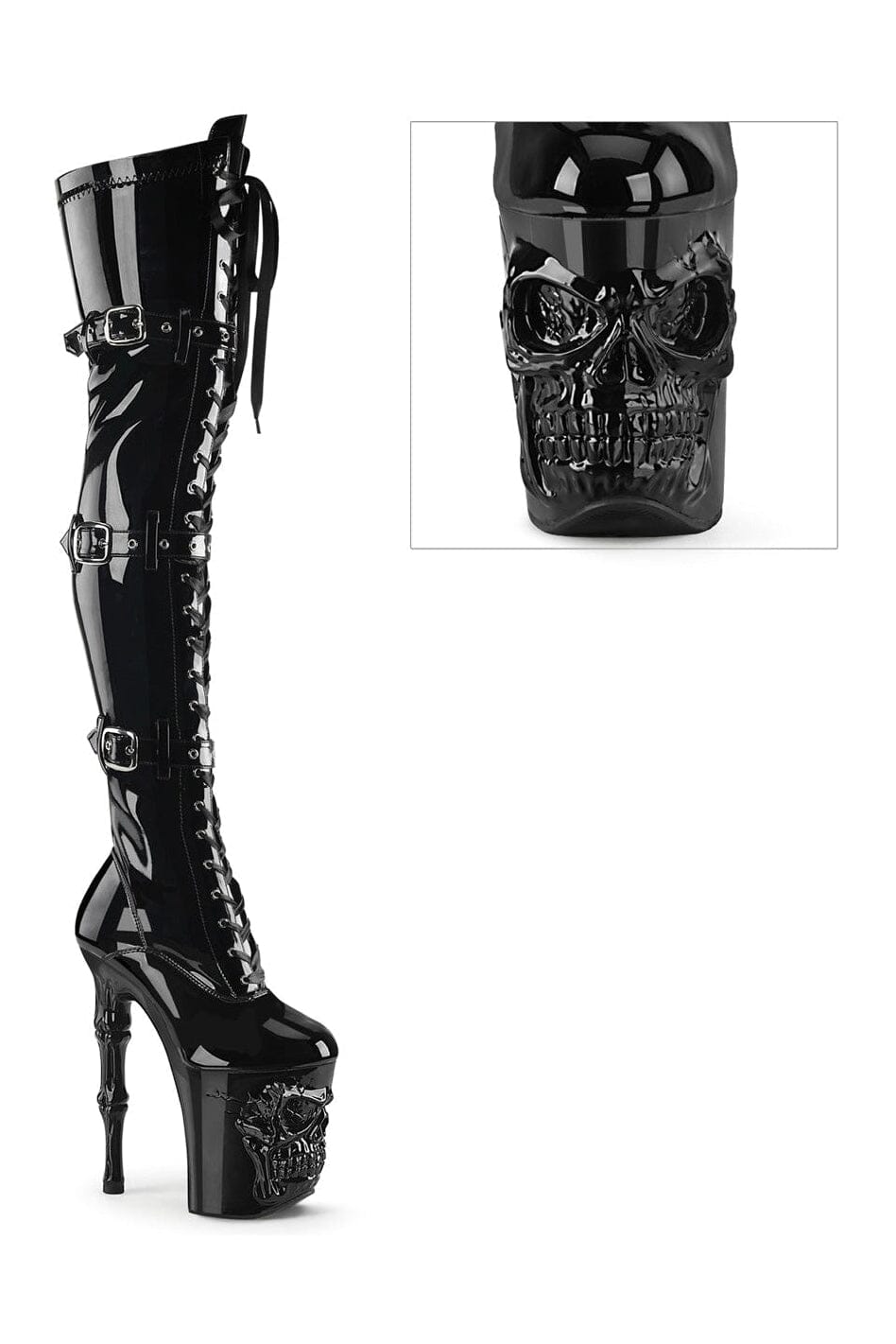 RAPTURE-3028 Black Patent Thigh Boot-Thigh Boots-Pleaser-Black-10-Patent-SEXYSHOES.COM