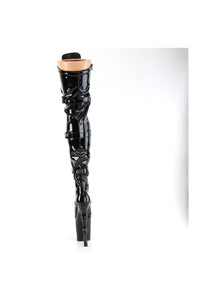 Pleaser RAPTURE-3028 Black Patent Thigh Boot in Black Patent