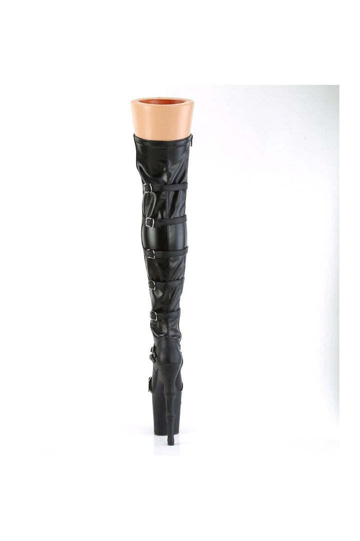 RAPTURE-3045 Black Faux Leather Knee Boot-Knee Boots-Pleaser-SEXYSHOES.COM