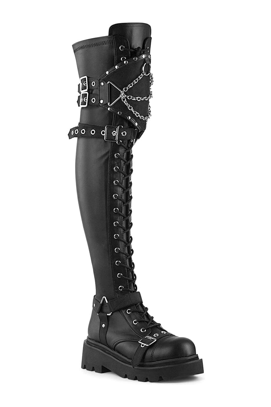 RENEGADE-320 Black Vegan Leather Knee Boot-Knee Boots-Demonia-Black-10-Vegan Leather-SEXYSHOES.COM