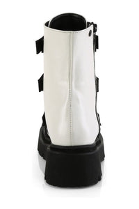 Demonia RENEGADE-50 White Vegan Leather Ankle Boot in White Vegan Leather