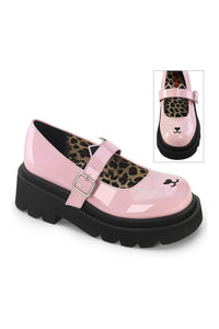 Demonia RENEGADE-56 Pink Hologram Patent Mary Janes in Pink Hologram Patent from SexyShoes.com