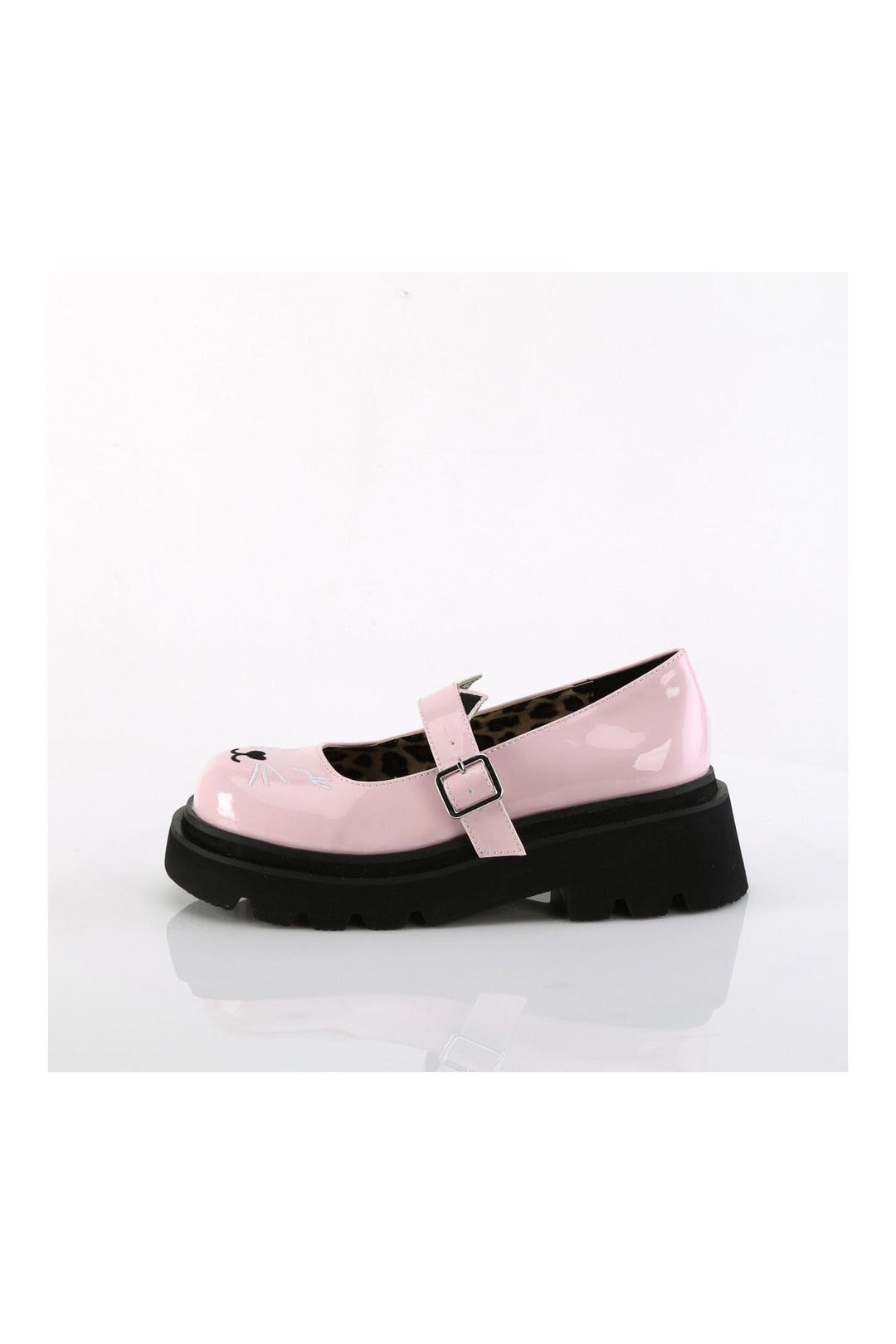 Demonia RENEGADE-56 Pink Hologram Patent Mary Janes in Pink Hologram Patent