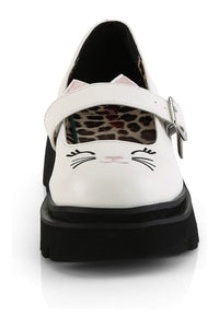 Demonia RENEGADE-56 White Vegan Leather Mary Janes in White Vegan Leather
