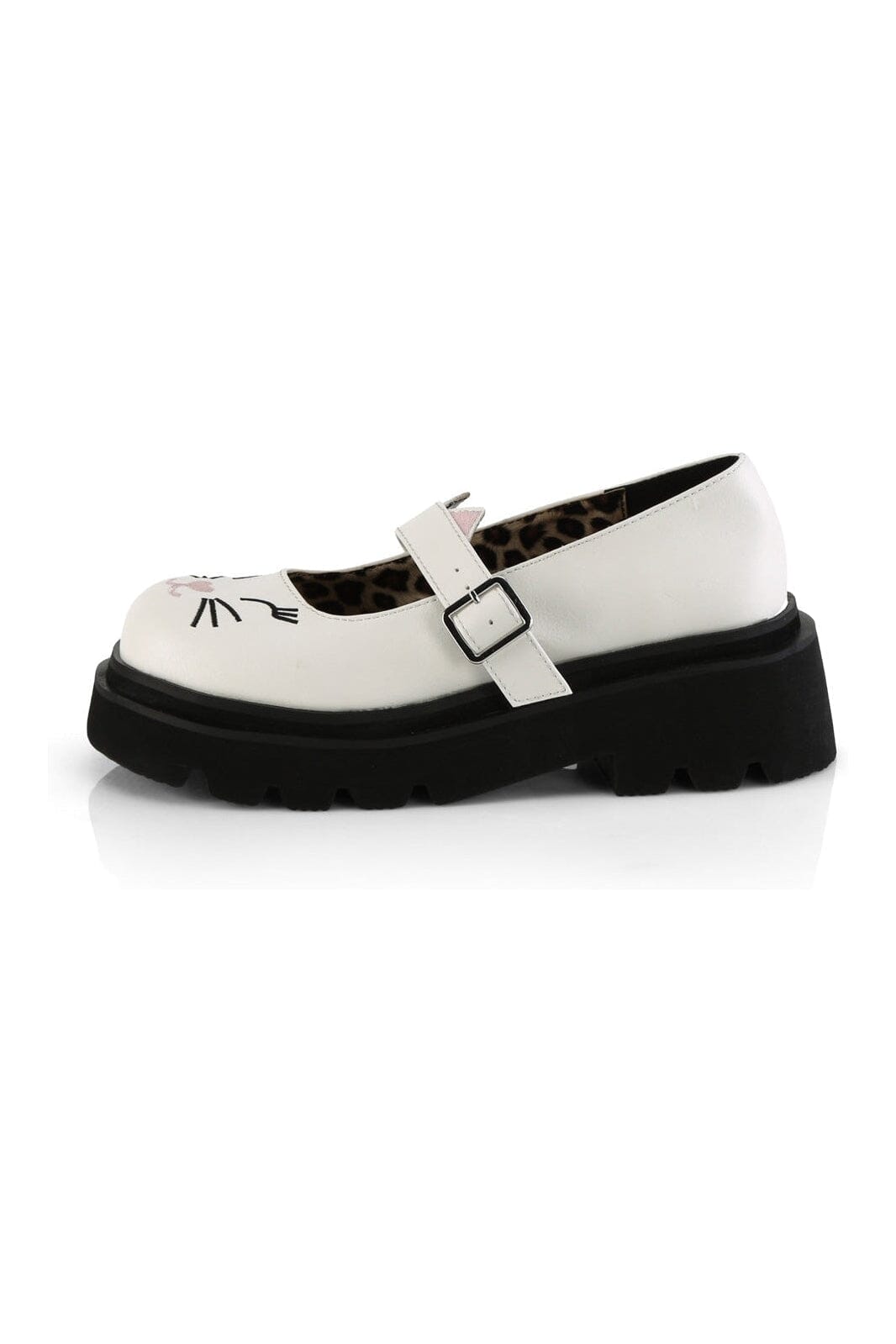 RENEGADE-56 White Vegan Leather Mary Janes-Mary Janes-Demonia-SEXYSHOES.COM