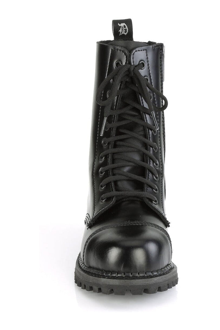 RIOT-10 Black Leather Ankle Boot
