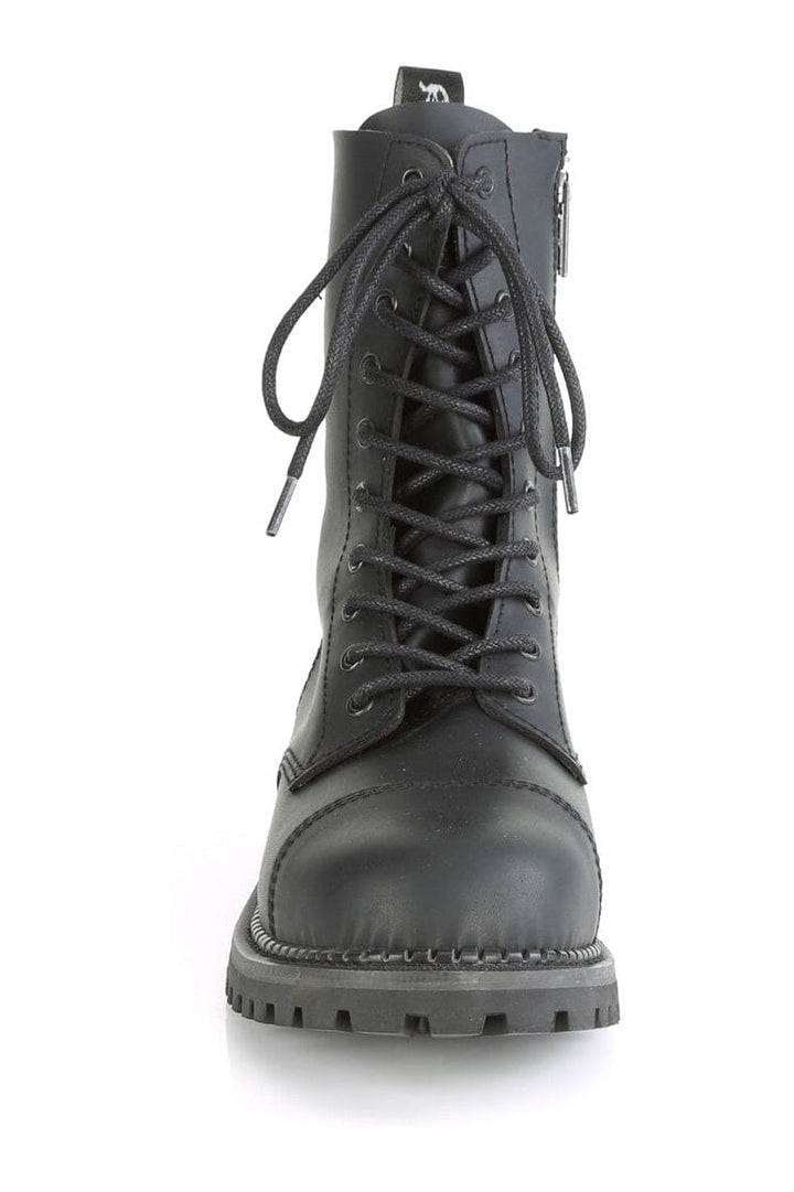 RIOT-10 Black Vegan Leather Ankle Boot