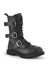 Demonia RIOT-12BK Black Vegan Leather Ankle Boot in Black Vegan Leather from SexyShoes.com