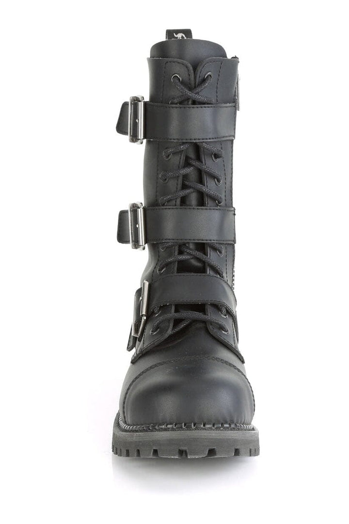 RIOT-12BK Black Vegan Leather Ankle Boot