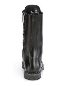 Demonia RIOT-14 Black Leather Knee Boot in Black Leather