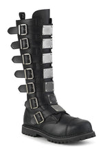 RIOT-21MP Black Vegan Leather Knee Boot