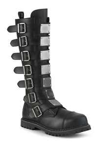 Demonia RIOT-21MP Black Vegan Leather Knee Boot in Black Vegan Leather from SexyShoes.com