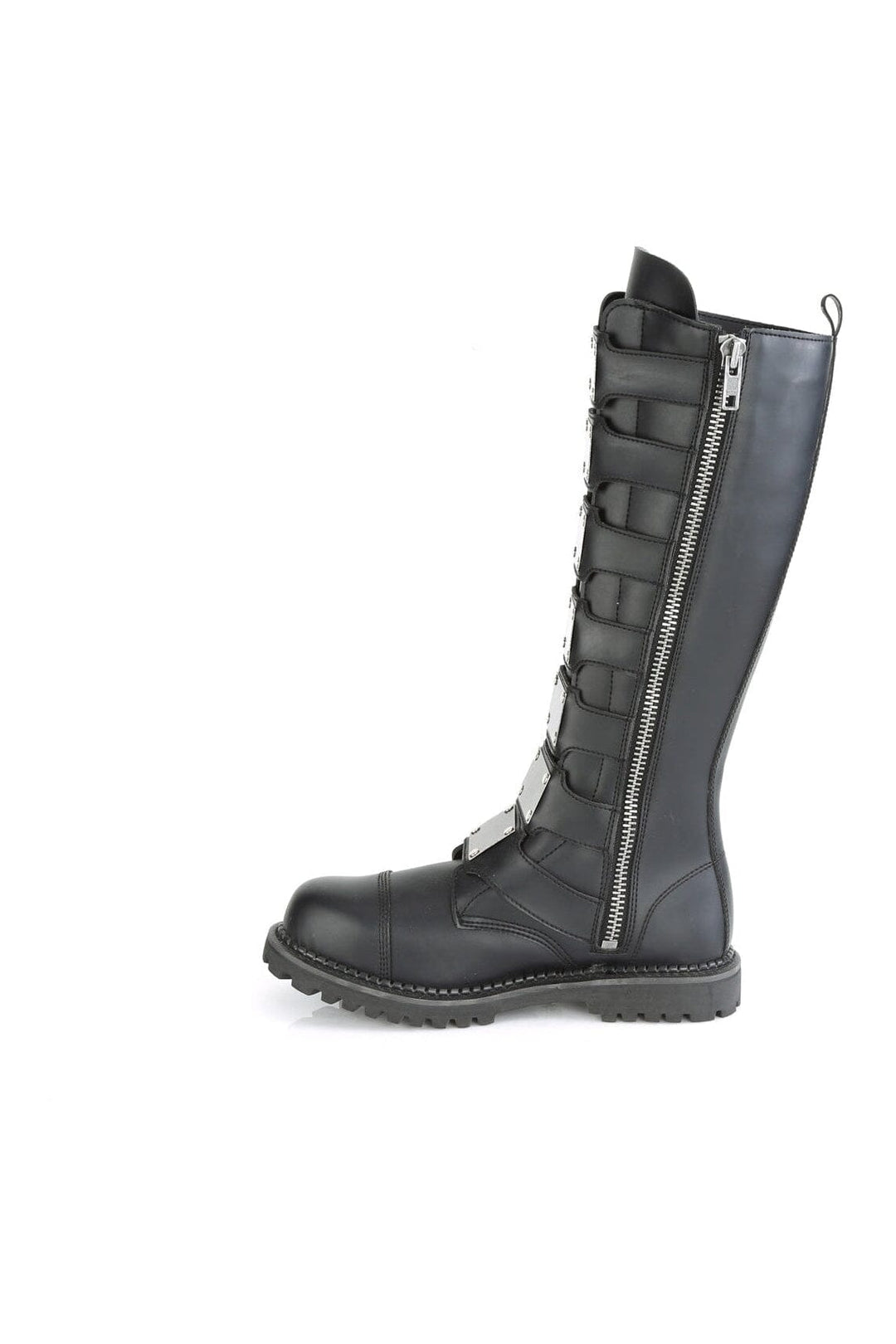 RIOT-21MP Black Vegan Leather Knee Boot-Knee Boots-Demonia-SEXYSHOES.COM