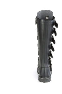 Demonia RIOT-21MP Black Vegan Leather Knee Boot in Black Vegan Leather