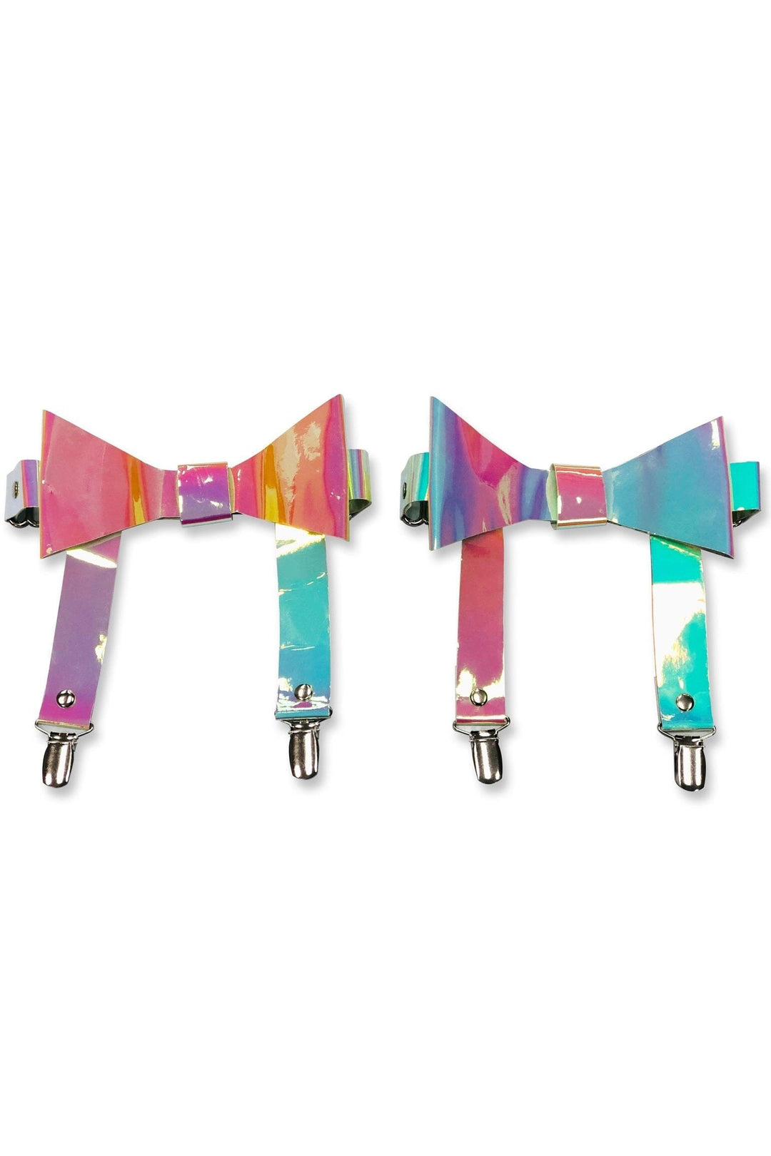 Rainbow Holo Garters (set of 2)-Body Harness-Daisy Corsets-Rainbow-Q-SEXYSHOES.COM