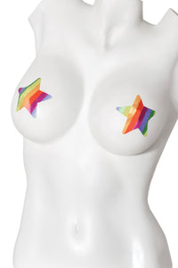 Coquette Rainbow X And Star Shaped Flat Pasty Set in Rainbow  from SexyShoes.com