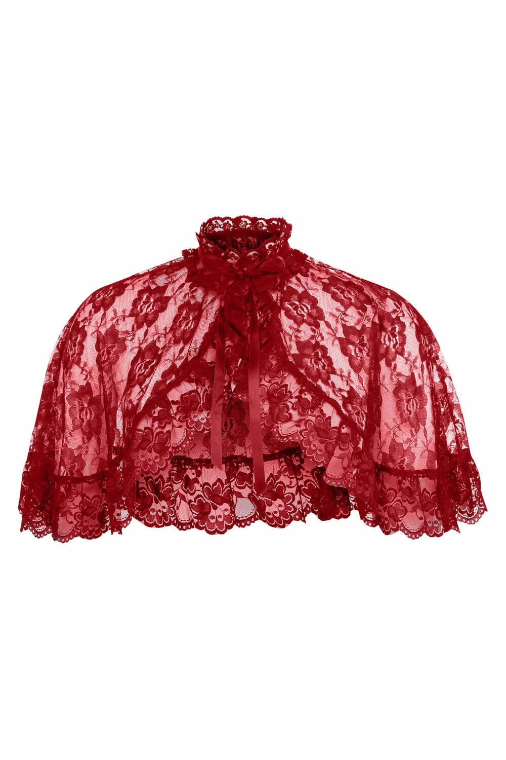 Daisy Corsets Red Lace Cape in Red  from SexyShoes.com