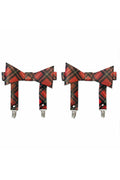 Red Plaid Faux Leather Garters (set of 2)