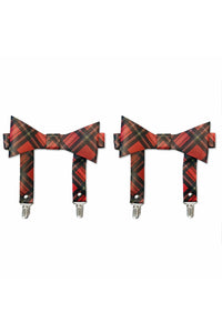 Daisy Corsets Red Plaid Faux Leather Garters (set of 2) in Red  from SexyShoes.com