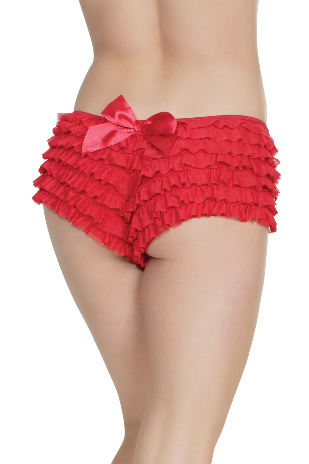 Red Ruffle Shorts-Booty Shorts-Coquette-Red-O/S-SEXYSHOES.COM