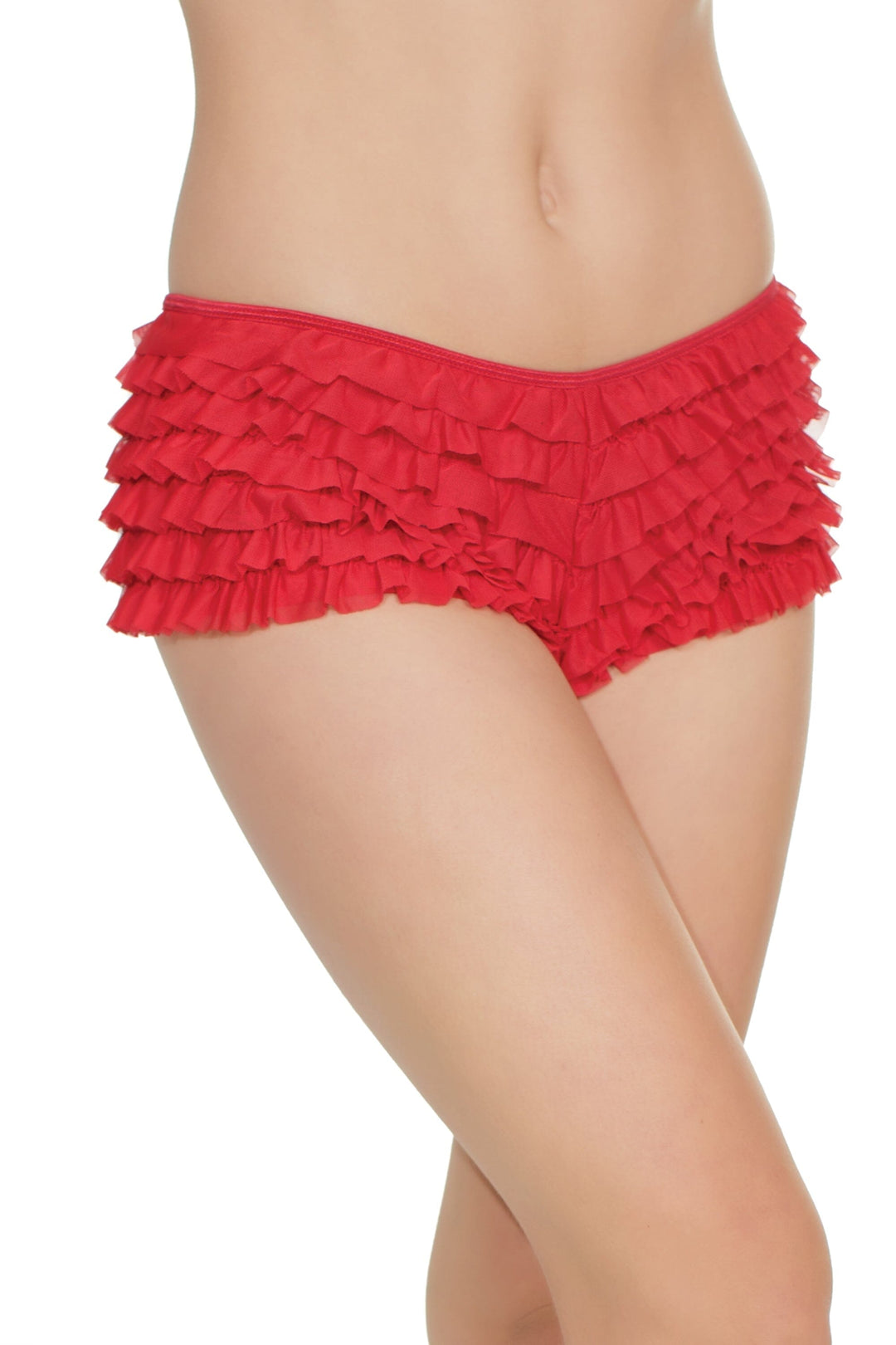 Red Ruffle Shorts-Booty Shorts-Coquette-Red-O/S-SEXYSHOES.COM