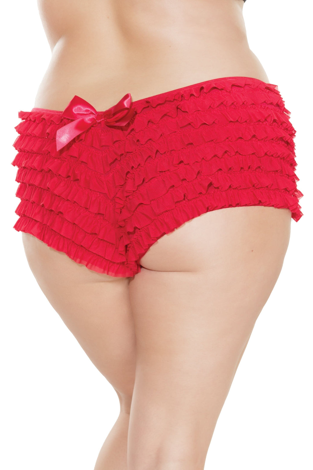 Red Ruffle Shorts | Plus Size-Booty Shorts-Coquette-Red-Q-SEXYSHOES.COM