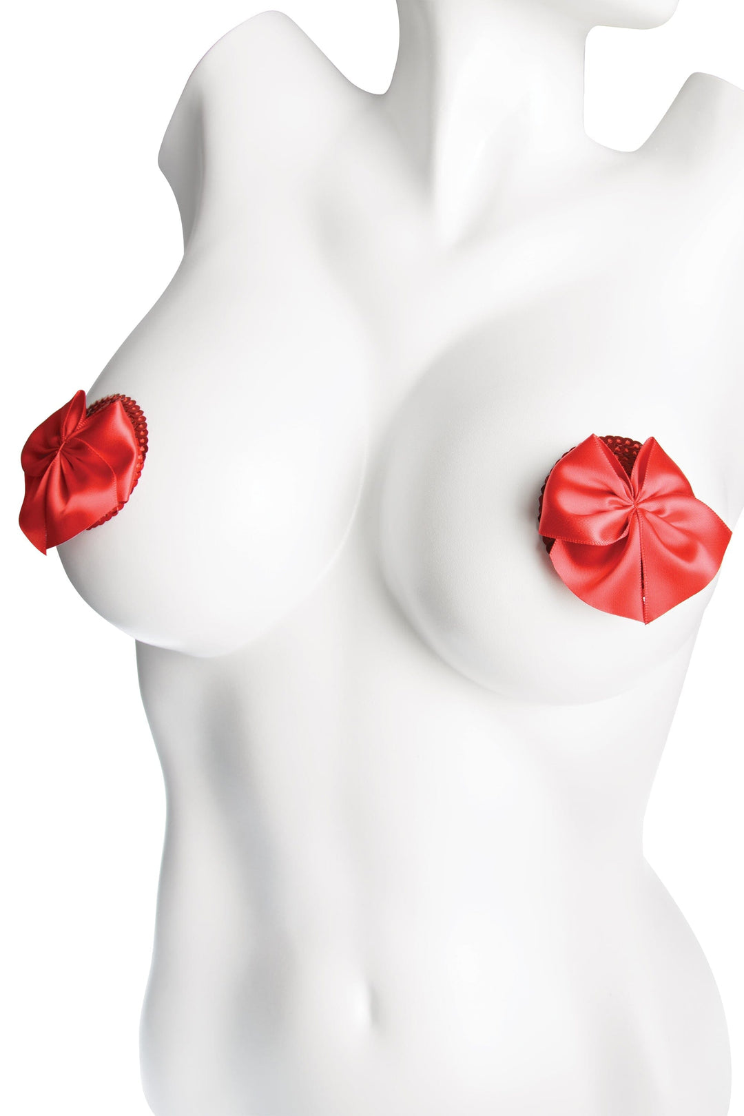 Red Sequin Pasties with Satin Bow-Pasties-Coquette-Red-O/S-SEXYSHOES.COM