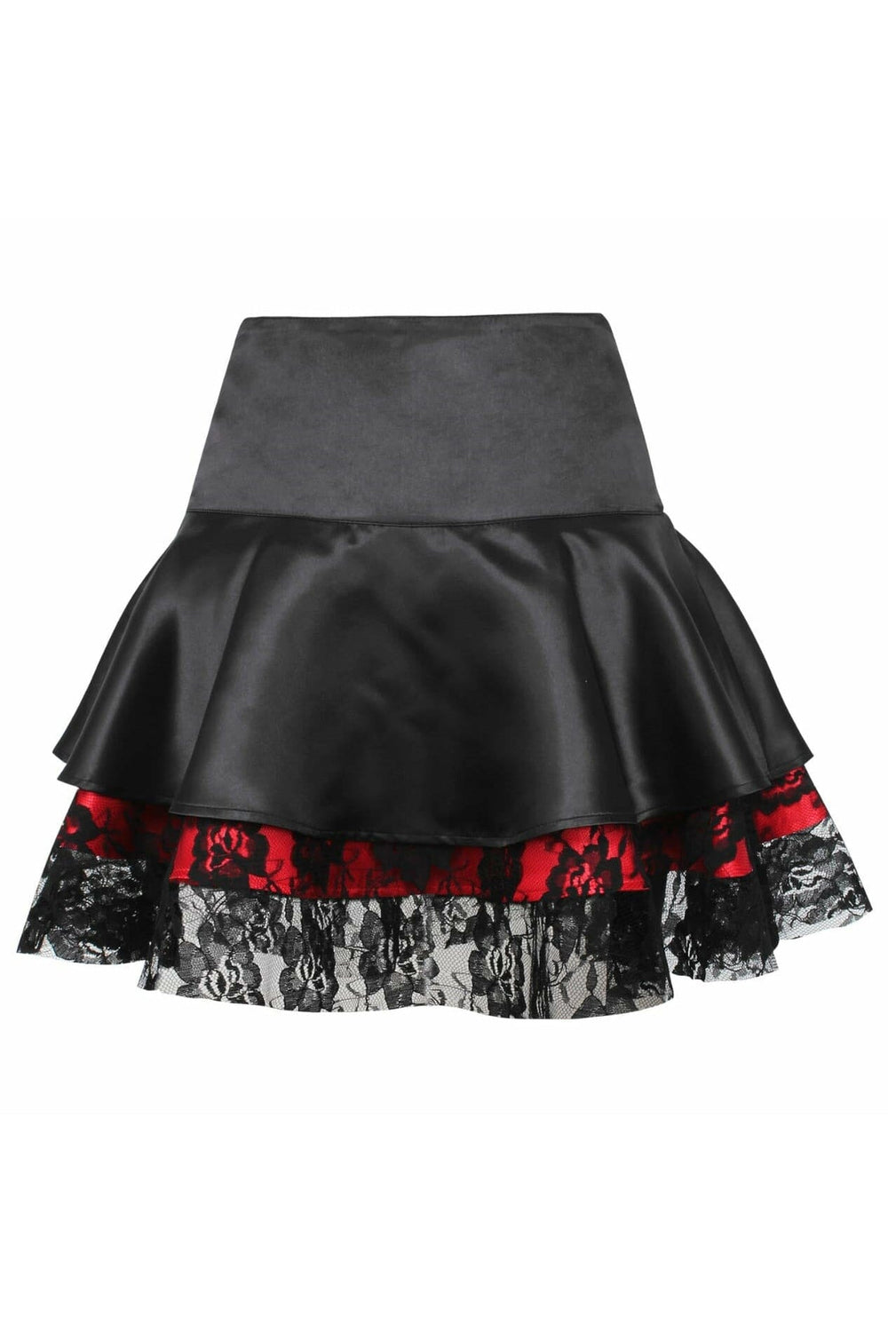 Red w/Black Lace Gothic Skirt-Costume Skirts-Daisy Corsets-SEXYSHOES.COM