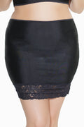 Retro High Waisted Skirt With Silicone Lace Hem | Plus Size