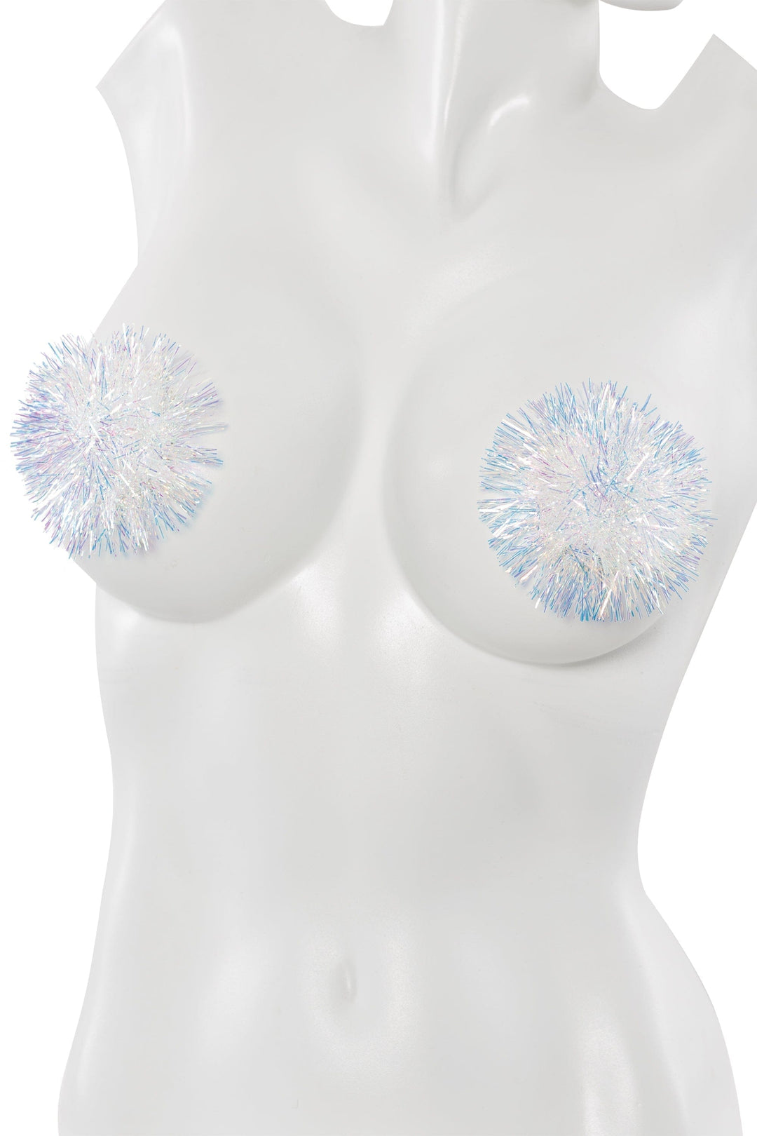 Round Tinsel Pasties-Pasties-Coquette-White-O/S-SEXYSHOES.COM