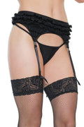 Ruffle Mesh Garter Belt