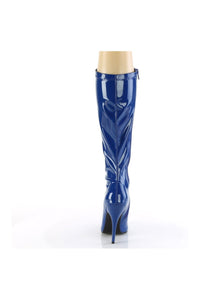 Pleaser SEDUCE-2000 Blue Patent Knee Boot in Blue Patent