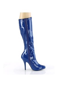 Pleaser SEDUCE-2000 Blue Patent Knee Boot in Blue Patent