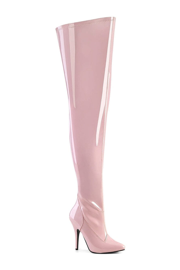 SEDUCE-3000WC Pink Patent Thigh Boot-Thigh Boots-Pleaser-Pink-10-Patent-SEXYSHOES.COM