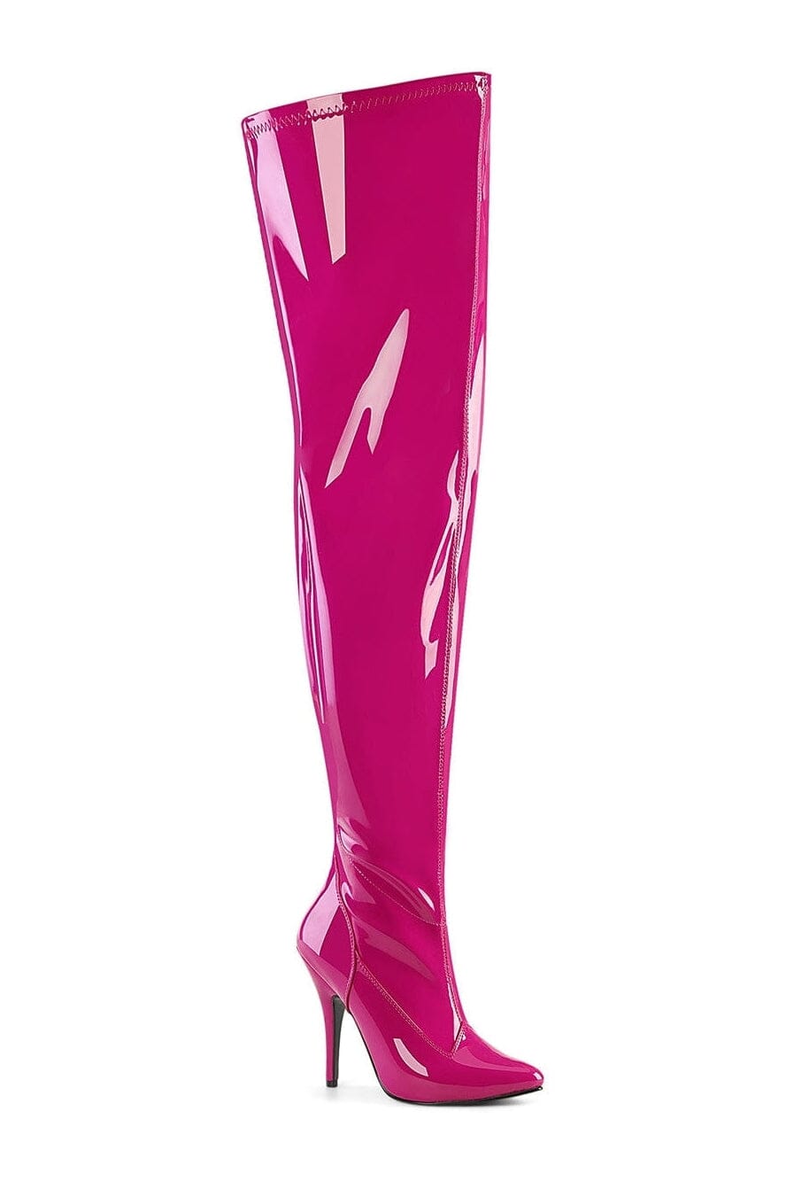 SEDUCE-3000WC Pink Patent Thigh Boot-Thigh Boots-Pleaser-Pink-10-Patent-SEXYSHOES.COM